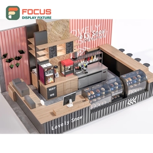 High Capacity Coffee Merchandise Display Rack Oak Grain Finish Coffee Bean Display Area Coffee <b>Bar</b> Display Rack - Product Image 1