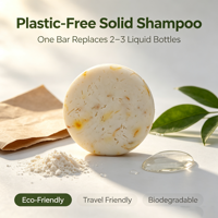 Shampooing solide écologique sans plastique, à base de protéines de riz et de biotine, faible en allergènes, sans sulfates ni silicones, pour cheveux sensibles et colorés