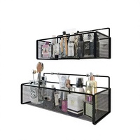 Étagère murale métallique intégrée, panier de rangement pour salle de bain, organisateur multi-niveaux, style moderne et minimaliste, pour dortoir étudiant
