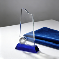 Trophée en cristal et plaque de récompense en verre pour le golf, compétitions sportives et événements sportifs, avec gravure personnalisée, vente en gros