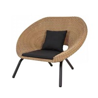 Fauteuil suspendu moderne en osier surdimensionné pour extérieur, chaise longue avec structure en acier, 4 coussins, pour jardin et patio