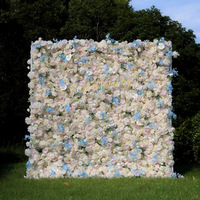 Fabrieks prijs Romantische Zijden Kunstbloemen Wand Vierkant 3D Eco-vriendelijke Bruiloft en Hotel Decoratie Set met Lichteffecten