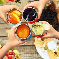 Taza de Vino de Acero Inoxidable de 12 oz Libre de BPA, Forma de Huevo, para Camping y Viajes, Taza de Café con Aislamiento de Doble Pared y Tapa