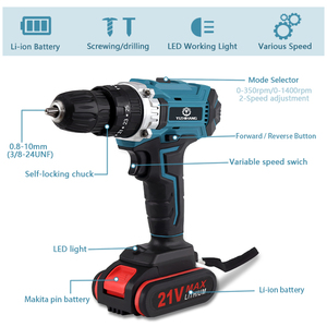 ชุดเครื่องมือสว่านไร้สาย 21V จากโรงงาน พร้อมแบตเตอรี่และที่ชาร์จ - Product Image 1