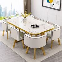Table rectangulaire simple et moderne pour 6 personnes, table à manger et chaises, table de réception de bureau, table de négociation et chaises