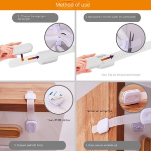 Cerradura de seguridad antipinzamiento para cajones de niños al por mayor, de plástico, para evitar que bebés abran puertas de armarios y refrigeradores - Product Image 4