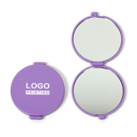 Miroir de maquillage pliable personnalisé OEM, miroir compact double face en plastique, miroir de poche