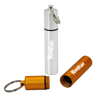 Bouteille de rangement portable personnalisée Porte-clés simple en alliage d'aluminium Logo gravé au laser Rangement classique aux herbes pour accessoires pour fumeurs