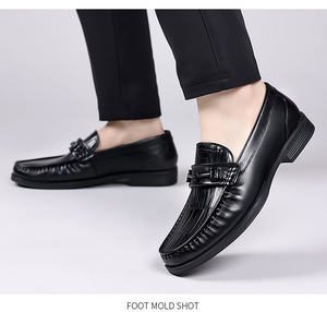 Dress Shoes Patent Leather <b>Round</b> Toe Slip-On <b>Cushioned</b> EVA Midsole Rubber Outsole All Seasons Solid Color wholesale - Product Image 4