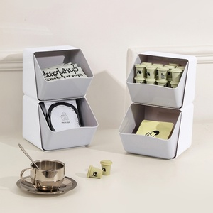 <b>Plastic</b> <b>Drawer</b> Style Stationery <b>Storage</b> Box Cosmetic Tea Bag Coffee Sugar <b>Storage</b> Containers Desktop Organizer for Household - Product Image 2