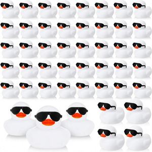 Custom Logo 2 Inch Squeaky Rubber Ducks Sunglasses Sets Baby 0-24M <b>Bath</b> Toys Birthday Party Favors Carnival Prizes Car - Product Image 1