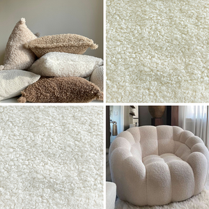 卷曲人造毛皮织物泰迪毛皮泰迪羊毛织物沙发毛圈织物 - Product Image 2