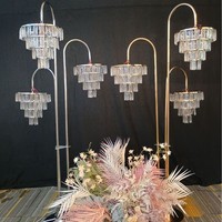 Lustre de sol en cristal pour cérémonie, Lumières de mariage en cristal, Accessoires de décoration, Lumières de chemin de mariage, Décorations lumineuses de mariage luxueuses