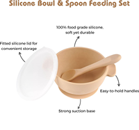 Ensemble d'alimentation pour bébé en silicone en gros, sans BPA, avec assiette à ventouse, bavoir, cuillère, fourchette et tasse