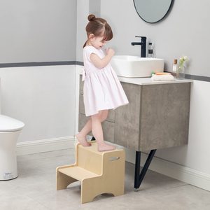 LM KIDS Bois Tabouret Montessori Bébé la Toilette Tabouret Salle de Bain Cuisine Escabeau pour Enfants Formation Pot Lavage - Product Image 3