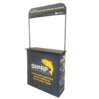 Table de promotion publicitaire pliable en aluminium ADMAX avec plateau en bois imperméable, comptoir pop-up portable, impression sur tissu