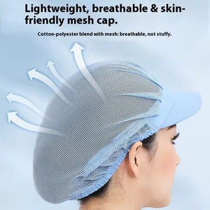 Gorro de <span class=keywords><strong>Chef</strong></span> Resistente al Aceite y al Polvo, Diseño de Malla Transpirable, <span class=keywords><strong>para</strong></span> Cocina, Fábrica, Cantina, Resistente a la Caída del <span class=keywords><strong>Cabello</strong></span>, <span class=keywords><strong>para</strong></span> Comida Casual - Product Image 3