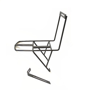 Porte-bagages avant de vélo en fer détachable noir à fixation au sol - Product Image 1