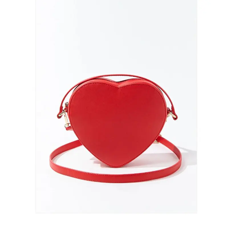 Heart-Shaped Crossbody Bag New Version Girls Pu Leather Mini Handbags Cute Heart-Shaped Single Shoulder Bag