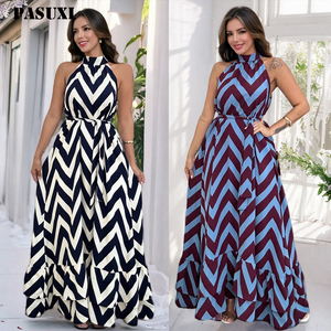 PASUXI fabbrica personalizzata estate nuova gonna lunga Chiffon stampa digitale stile moda grande gonna Swing abito donna <span class=keywords><strong>abbigliamento</strong></span> - Product Image 2