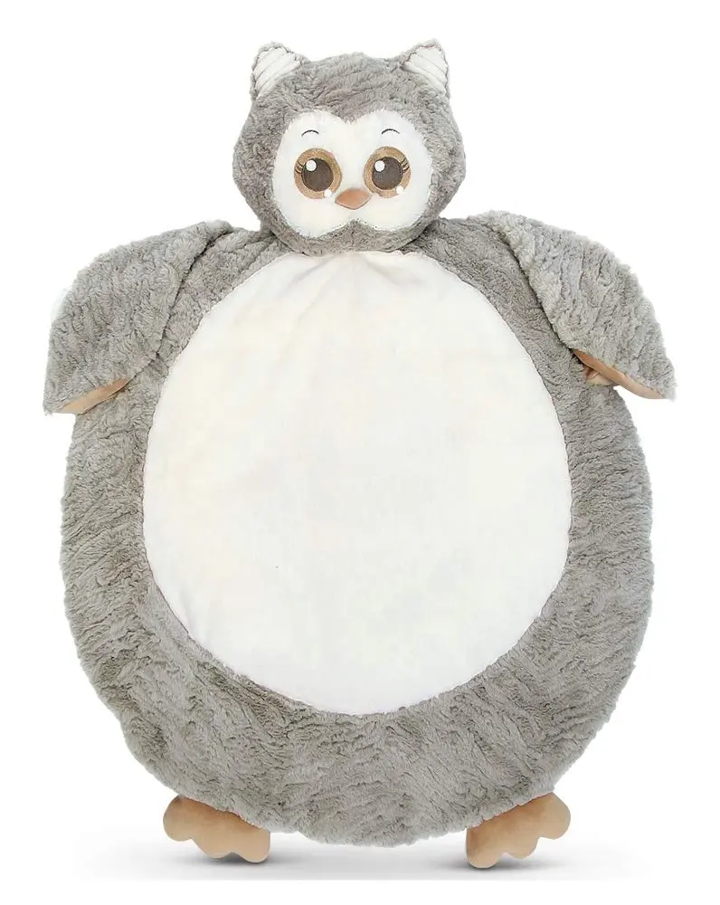 Toptan bebek hayvan Mat OwlPlush yenidoğan karın süresi oyun matı Ultra yumuşak ve rahat doldurulmuş hayvan yer minderi