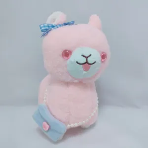 Alpaca criativa de pelúcia macia e fofa, boneca de alpaca rosa com mochila, presente de aniversário