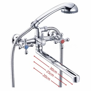 Ensemble de douche mural classique en laiton avec pommeau de douche pluie, bec de 30 cm et cartouche céramique pour baignoire et salle de bain - Product Image 1
