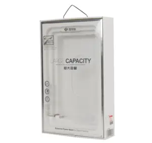 Hanging clear window product paper box charger packing box electronic packaging box for mobile phone power bank