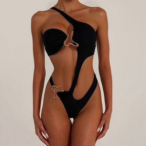 Traje de Baño Sexy de Una Pieza con Hombro Descubierto para Mujer, Bikini de Malla de Alta Calidad, Estilo Premium - Product Image 1