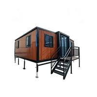 Maison conteneur pliable à double aile extensible 20FT 40FT, résistante au vent et à l'eau, préfabriquée, modulaire, pour les vacances