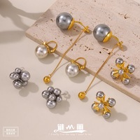 Boucles d'oreilles pour femmes en acier inoxydable plaqué or, boucles d'oreilles tendance avec diamants et magnifique accessoire cadeau