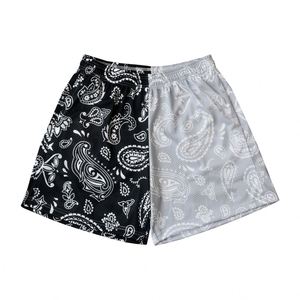 Pantalones Cortos Deportivos Casuales Personalizados de 5 Pulgadas con Forro de Malla Suave de Poliéster, Estampado Paisley por Transferencia Térmica, Bicolor, Transpirables y de Secado Rápido - Product Image 3