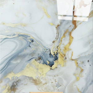 Großhandel 600x600 Hochwertige Glänzende Goldene Maserung Blaue Marmor Polierte Porzellan-Bodenfliesen für Wohn- und Schlafzimmer - Product Image 4