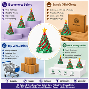 Jouet anti-stress en forme de cône en spirale d'arbre de Noël imprimé en 3D en plastique, cadeau créatif et éducatif pour enfants, décoration de bureau pour les fêtes - Product Image 4