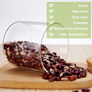 Gloway OEM hỗ trợ 18 Spec. Thực Phẩm Khô Borosilicate Chai Thủy Tinh Lọ Kín Nhà Bếp Tổ Chức Thực Phẩm Lưu Trữ Với Nắp Tre - Product Image 4