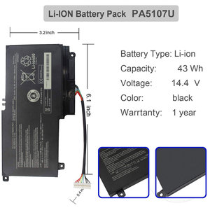 5107 PA5107 PA5107U-1BRS Аккумулятор для ноутбука <span class=keywords><strong>Toshiba</strong></span> <span class=keywords><strong>Satellite</strong></span> L40d L45 L50 L55a L55d L55 P55 <span class=keywords><strong>P55t</strong></span> S55 S55t - Product Image 2