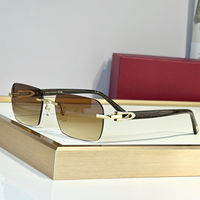 Lunettes de vue de luxe sans monture à coupe diamant, style aviateur, forme carrée irrégulière, pour lecture sur ordinateur, de créateur, pour affaires