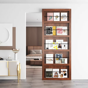 Puerta Corredera Interior <span class=keywords><strong>de</strong></span> Madera Sólida con Diseño Minimalista, Puerta Murphy para Librería, Puerta Secreta - Product Image 5