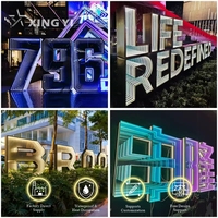 Enseigne lumineuse LED néon personnalisée grand format 3D en forme de lettre miroir infini, étanche, pour publicité commerciale dans les centres commerciaux