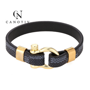Hot Sale Stainless Steel <strong>Magnetic</strong> <strong>Clasps</strong> for Flat Leather <strong>Bracelet</strong> Men Fashion True Leather <strong>Bracelets</strong> - Product Image 4