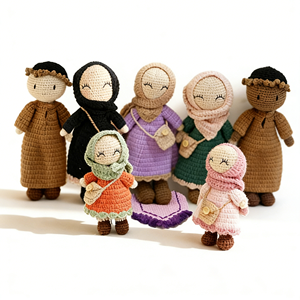 Poupées islamiques en crochet tricotées pour bébés, hijab musulman, <span class=keywords><strong>Coran</strong></span>, Ramadan, cadeaux halal pour enfants, jouets éducatifs en crochet amigurumi - Product Image 1