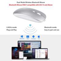 Souris sans fil rechargeable verticale 2,4 GHz Bluetooth