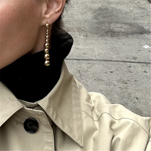 Pendientes de Plata de Ley S925 con Cuentas en Degradado, Diseño de Nicho Europeo Americano, Estilo INS, Sentido de la Moda Simple, Blogueros Daneses - Product Image 3