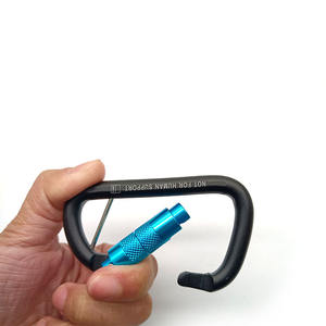 Mosquetón de aluminio con tornillo de bloqueo de puerta resistente <span class=keywords><strong>en</strong></span> forma de <span class=keywords><strong>D</strong></span> para senderismo Industrial camping seguridad mosquitos de escalada de 5kn - Product Image 6