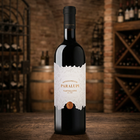 Vino Tinto Italiano Negroamaro Primitivo Malvasia Nera Puglia IGP Appassimento, Vino Añejado con Queso y Fruta, 60 Botellas Varvaglione