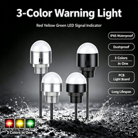 Mini lampe de signalisation LED intégrée tricolore en demi-hémisphère, étanche, pour machine-outil, indicateur d'avertissement, DC12V 24V