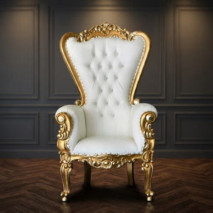 Elegant White Tufted Midcentury Ball Chair with <b>Gold</b> Frame Fabric Leisure Furniture for Living Room Home Decor - Product Image 3