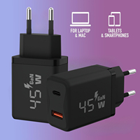 Adaptateur PPS GaN 45W OEM/ODM personnalisable, alimentation USB-C, chargeur rapide Type C 45W, port Type C 3 broches, chargeur PPS 45W