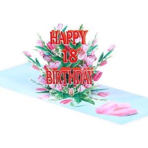 NOUVEAU Carte 3D de joyeux <span class=keywords><strong>anniversaire</strong></span> en papier avec Pop up Fruit Cake Sharp et Wishes Card Emballé avec enveloppe Emballage Prêt pour l'expédition - Product Image 6