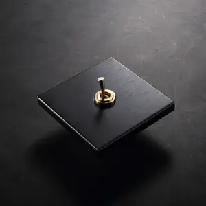 black brushed metal plate designed copper brass toggle 1gang 2way wall switch rocker type